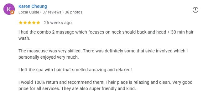 5-star guest review of Tropi Q head spa Hanoi — review 2